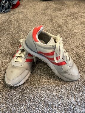 Adidas Haven Coral Striped Tennis Shoes Ladies 7